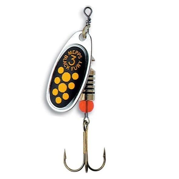 Alabalık Turna Döner Olta Kaşık - Mepps - Black Fury - Gümüş-Sarı No:2 ürün görseli