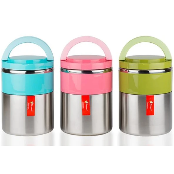 Çiftli Yemek Termosu - Sefer Tası - Inox - Penguen - Pembe (PNG-1302) - 1