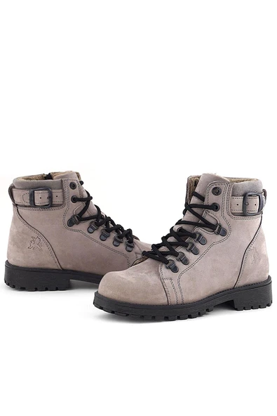 Rakerplus Griffon Hakiki Deri Açık Gri Bağcıklı Fermuarlı Bot - Resim 8