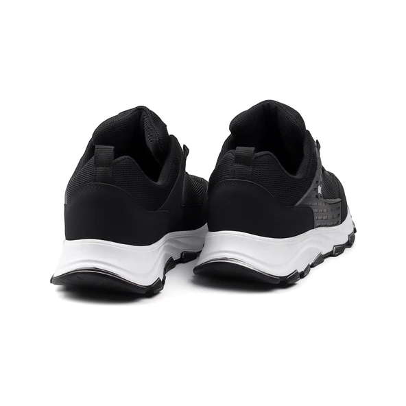 Erkek Siyah Spor Ayakkabı Rahat Yürüyüş Koşu Günlük Sneaker Bağcıklı Hafif Taban - Resim 4