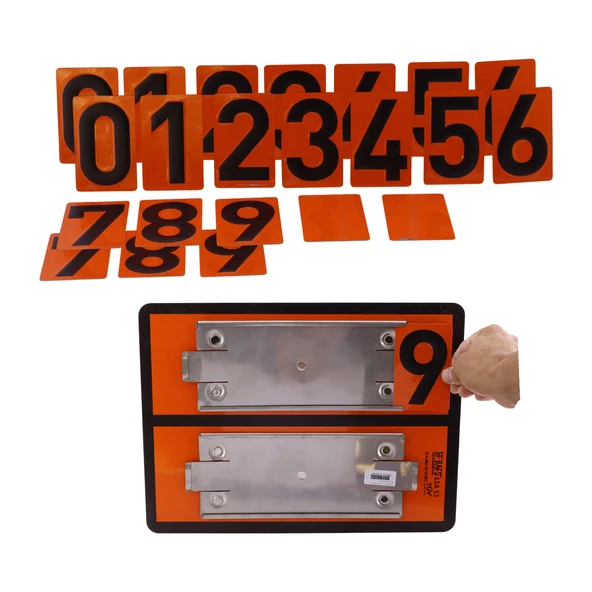 Adr 40x30 cm Manuel Değiştirilebilir Tehlikeli Madde Uyarı Levhası Çoklu Rakam 0-9 Arası Rakamlar ürün görseli