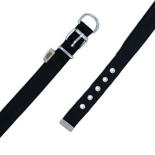 Doggie Konfor Dokuma Boyun Tasması Siyah 2.5*37-45 cm (DSBT-2510 M) - 3