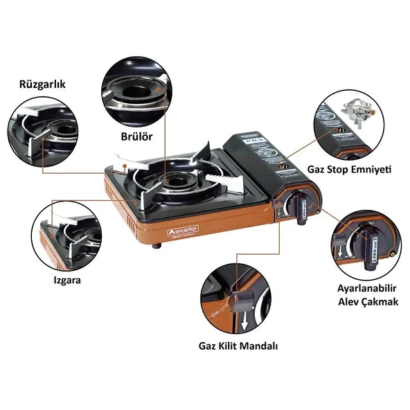 Tekli Portatik Ocak - Orcamp - Turuncu (CK-505) - 2