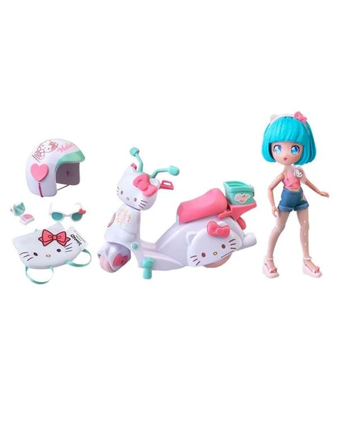 Hello Kity Manga Bebek Pretty Pink Scooter Figür Seti 40968 - 5