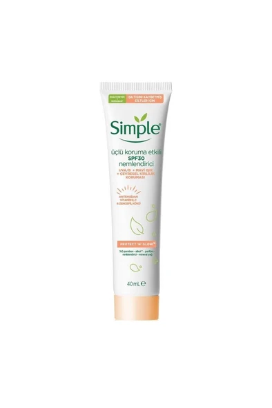Simple Protect 'n' Glow Üçlü Koruma Etkili Spf30 Nemlendirici Işıltısını Kaybetmiş Ciltlere 40 ml - 2