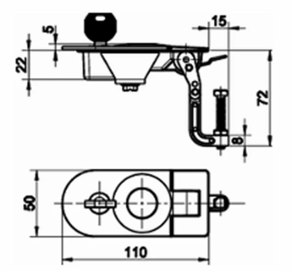Sensation Karavan Bagaj Kilidi Basmalı Sıkıştırmalı Düz Tip - 2