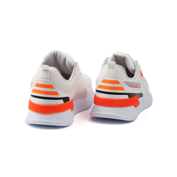 Erkek Beyaz Oranj Spor Ayakkabı Rahat Yürüyüş Koşu Günlük Sneaker Bağcıklı Hafif Taban - 4