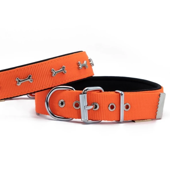 Doggie Konfor Dokuma Kemikli Boyun Tasması Turuncu 3.0*42-50 cm (DSBT-3062 M) ürün görseli 1