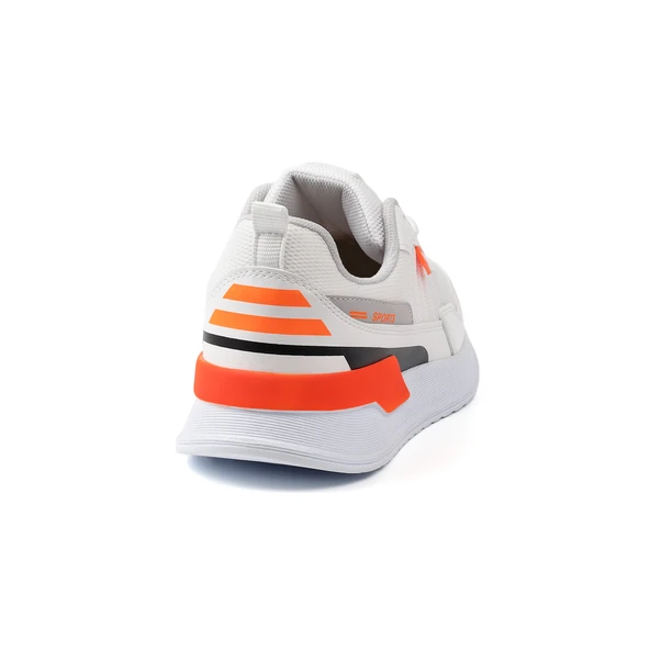 Erkek Beyaz Oranj Spor Ayakkabı Rahat Yürüyüş Koşu Günlük Sneaker Bağcıklı Hafif Taban - 5