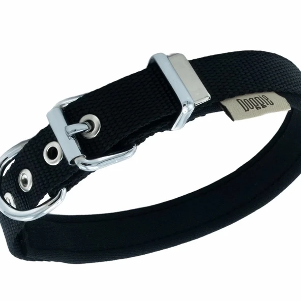 Doggie Konfor Dokuma Kemikli Boyun Tasması Siyah 2.0*35-40 cm (DSBT-2062 M) - 2
