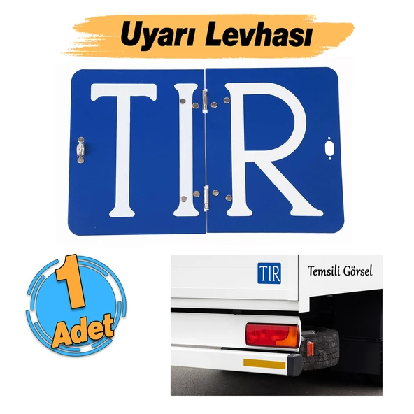 ADR 40x30 cm Katlanır Alüminyum Levhası ( TIR ) Yazısı Mavi Renk 1 Adet Katlanabilir Uyarı Levha - Resim 2
