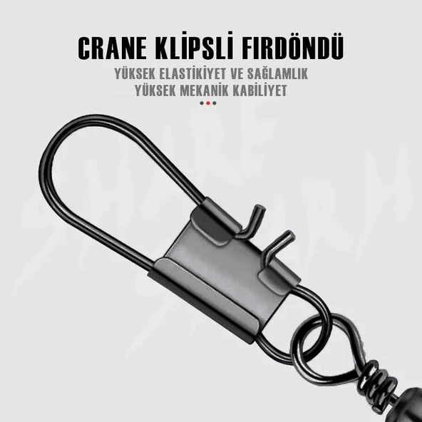 Protackle Crane Klipsli Fırdöndü 12'li No: 1 (SW145) - Resim 2