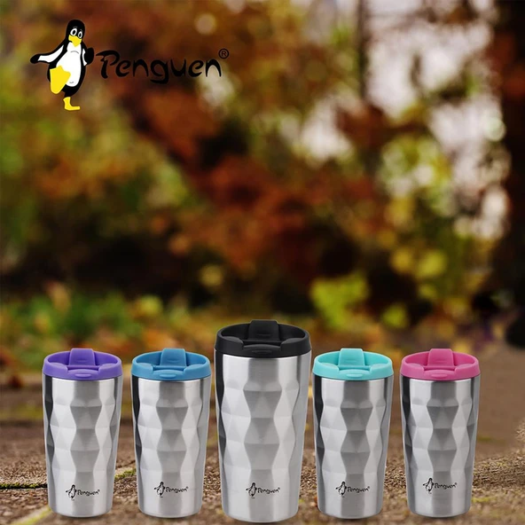 Kahve Termosu - 0,38 LT - Çelik - Penguen - Yeşil (PNG-3025)