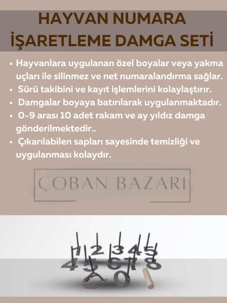 Hayvan Numara İşaretleme Damga Seti ürün görseli