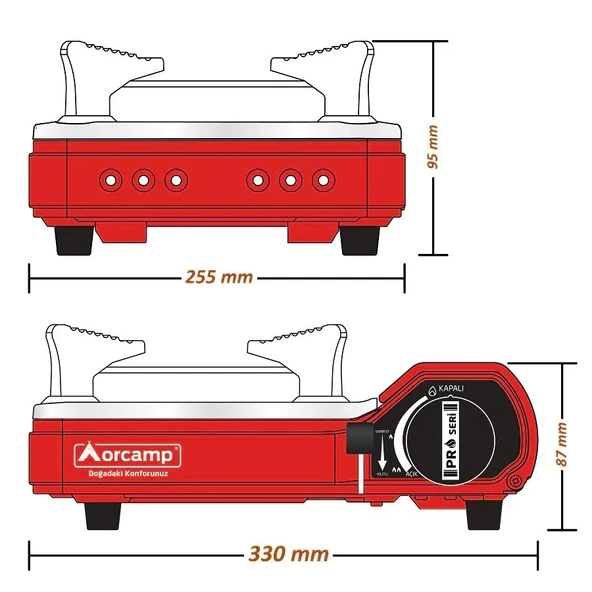 Tekli Portatik Ocak - Orcamp - Kırmızı -(CK-505) - 3