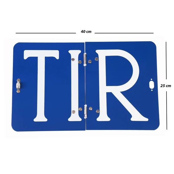 ADR 40x30 cm Katlanır Alüminyum Levhası ( TIR ) Yazısı Mavi Renk 1 Adet Katlanabilir Uyarı Levha - Resim 3