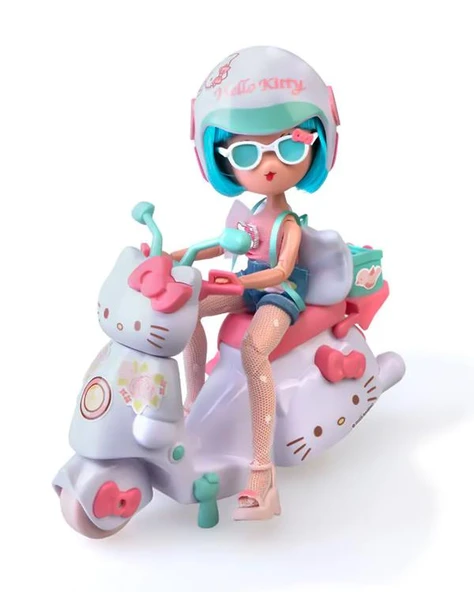 Hello Kity Manga Bebek Pretty Pink Scooter Figür Seti 40968 - 3