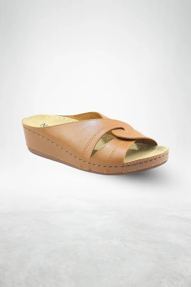 indispensablely  Putu Kadın Çapraz Konfor Modeli Günlük Ortopedik   Orta Yaş  Ev & Dışarı Terliği - Resim 3