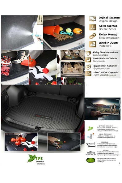 WEHHLER Citroen C4 2020 Sonrası 5d Su Kanallı Bagaj Havuzu-bagaj Paspası - 6