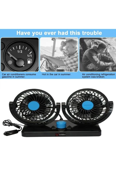 WEHHLER Audi 200 Serisi 1971-1991 360 Derece Dönebilen 12V Soğutucu Vantilatör Klima Fanı - 4