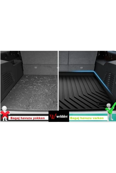 WEHHLER Ford Tourneo Custom 8+1 5D Su Kanallı Bagaj Havuzu-Bagaj Paspası 2024 - Resim 4