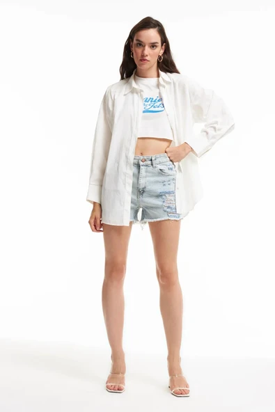 Quzu Oversize Kadın Gömlek ürün görseli