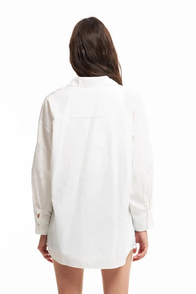 Quzu Oversize Kadın Gömlek - Resim 5