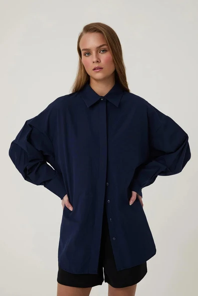Quzu Oversize Kadın Gömlek - 4