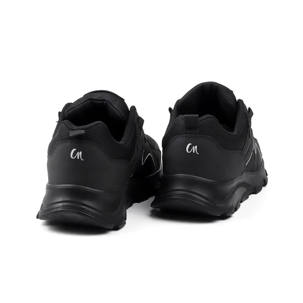 Erkek Siyah Spor Ayakkabı Rahat Günlük Sneaker Yürüyüş Koşu Hafif Taban Bağcıklı - 4