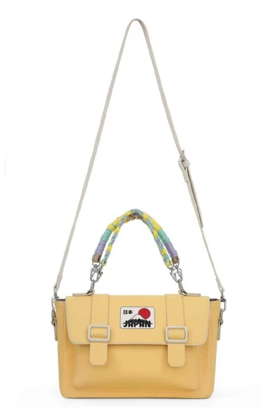 Kadın Vegan Deri Sarı Omuz Çantası - Japan Tasarım - Resim 2