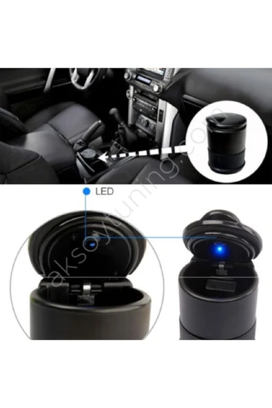 WEHHLER Ford FOCUS 3 HB 2011-2012-2013-2014 Mavi Işıklı Kapaklı-Küllük-Bardaklık-Kumbara - 7