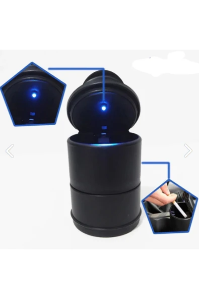 WEHHLER Smart Fortwo 2015-2016-2017-2018-2019-2020-2021 Mavi Işıklı Kapaklı-Küllük-Bardaklık-Kumbara - Resim 3