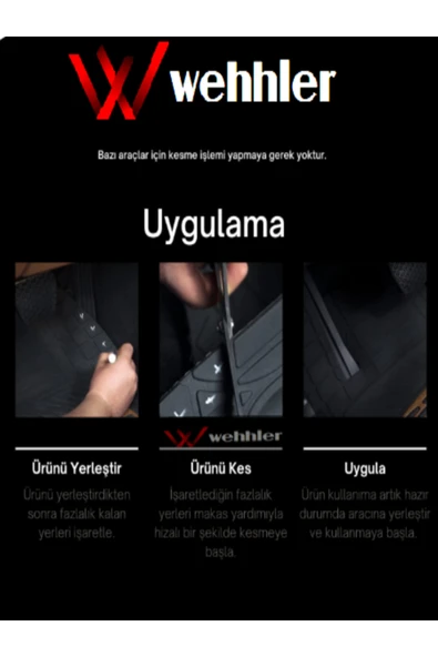 WEHHLER Toyota Camry VII (XV50) 2011-2012-2013-2014 C.R.B Kaliteli Derin Havuzlu Kesilebilir Paspas - Resim 4