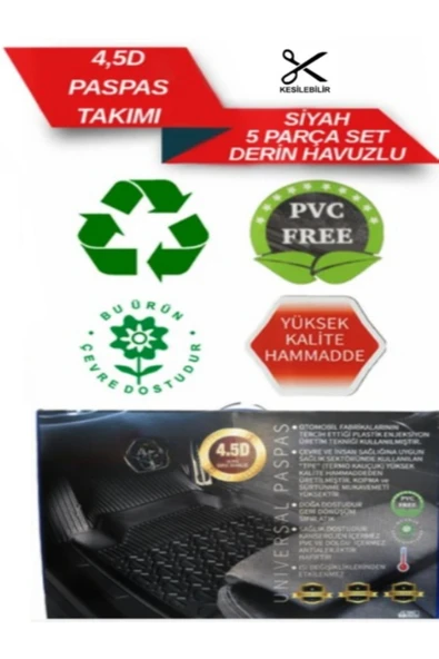 WEHHLER Jeep Renegade 2014-2015-2016-2017 C.R.B Kaliteli Derin Havuzlu Kesilebilir Paspas - 3