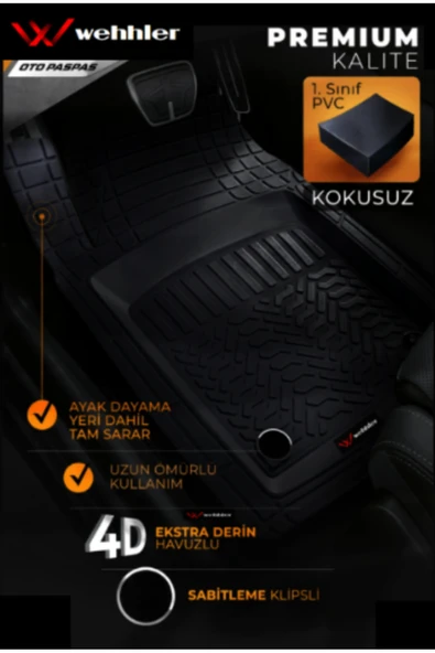 WEHHLER Audi A4 STW 2024 Havuzlu Yumuşak Kesilebilir Kaliteli Paspas - Resim 3