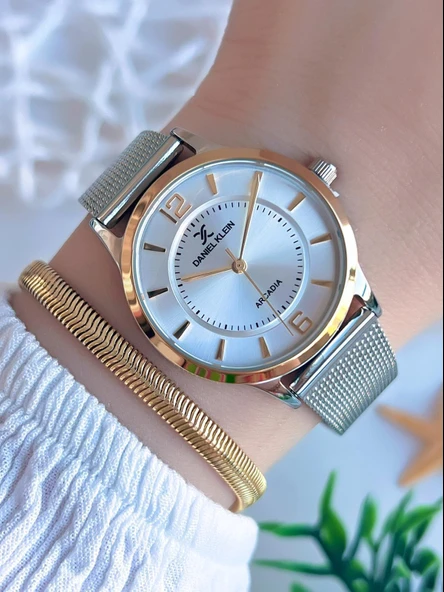 Daniel Klein Çelik Kordon 3 Atm Suya Dayanıklı Özel Tasarım Kadın Kol Saat+Bileklik VS.BLKT.0595 ürün görseli