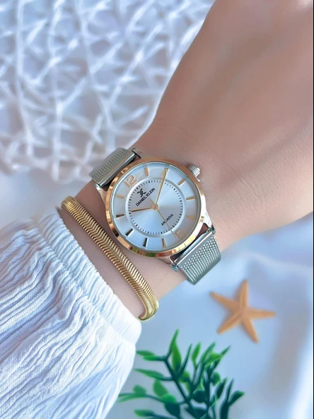 Daniel Klein Çelik Kordon 3 Atm Suya Dayanıklı Özel Tasarım Kadın Kol Saat+Bileklik VS.BLKT.0595 - Resim 2