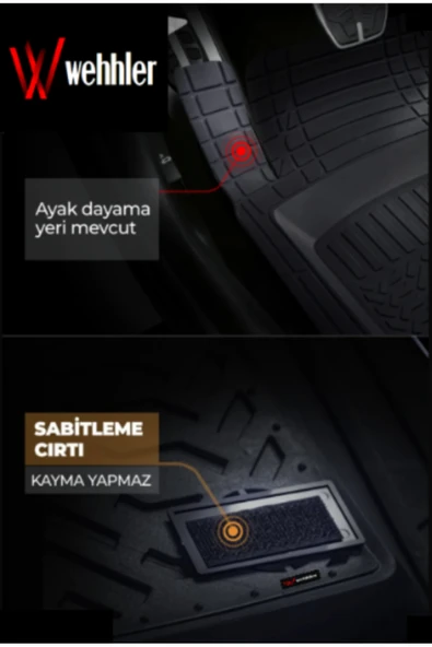 WEHHLER Peugeot 206 CC 2000-2007 Havuzlu Yumuşak Kesilebilir Kaliteli Paspas - 2