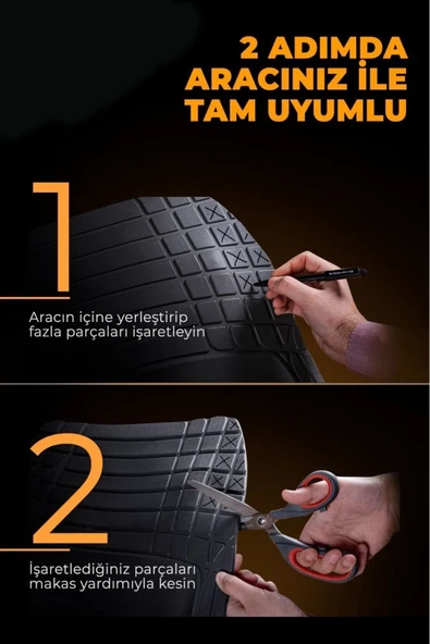 Beka52 Dacia Duster 2 WD (4x4) 2014 4D Havuzlu Yeni Nesil Universal Paspas Mavi - 6