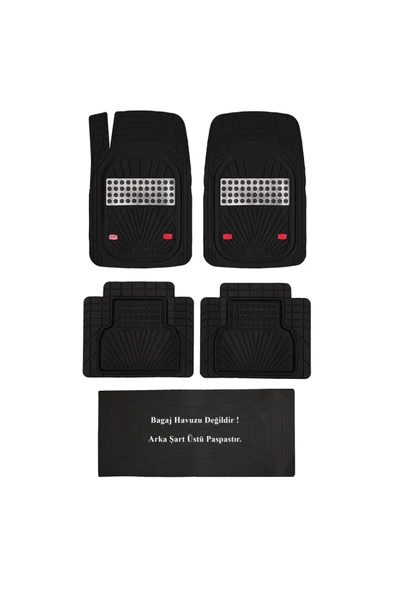 Beka52 Mitsubishi Lancer 2017 Uyumlu 4D Havuzlu Yeni Nesil Universal Paspas Krom Gri - 4