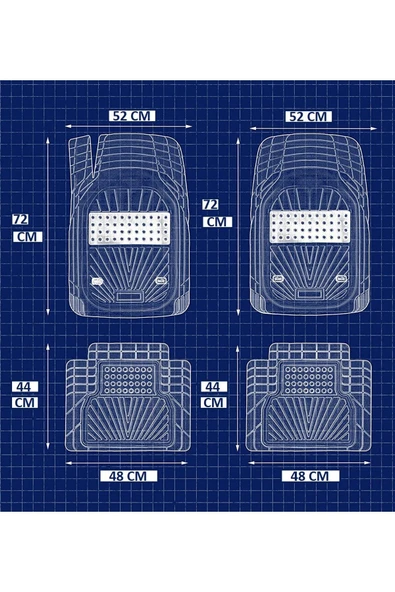Beka52 Mercede B Serisi W246 2013 4D Havuzlu Yeni Nesil Universal Paspas Mavi - Resim 5