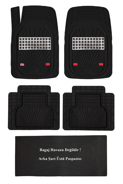 Beka52 Mitsubishi Lancer 2004 Uyumlu 4D Havuzlu Yeni Nesil Universal Paspas Krom Gri - 4