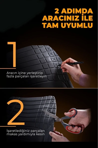 Beka52 Fiat Egea SW 2017 4D Havuzlu Yeni Nesil Universal Paspas Krom Gri - 4