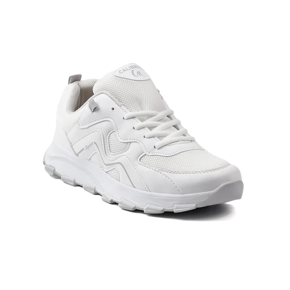 Erkek Beyaz Spor Ayakkabı Rahat Günlük Sneaker Yürüyüş Koşu Hafif Taban Bağcıklı - 2