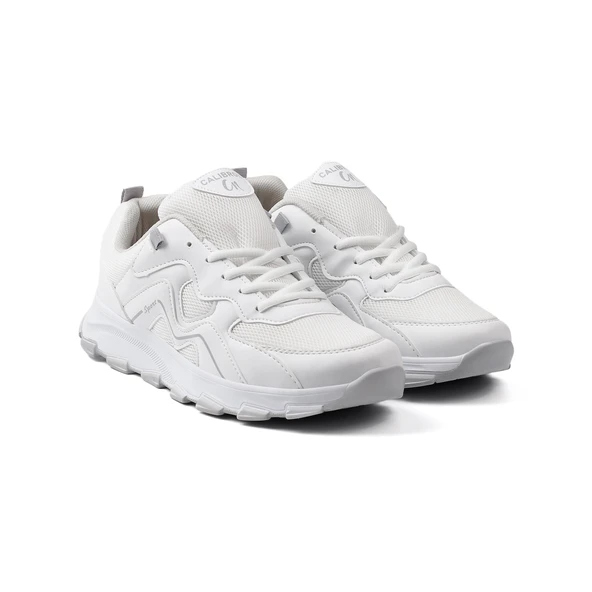 Erkek Beyaz Spor Ayakkabı Rahat Günlük Sneaker Yürüyüş Koşu Hafif Taban Bağcıklı - 6