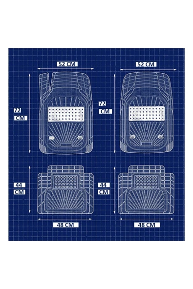 Beka52 Mercedes E Serisi Coupe C238 2022 4D Havuzlu Yeni Nesil Universal Paspas Krom Gri - 7