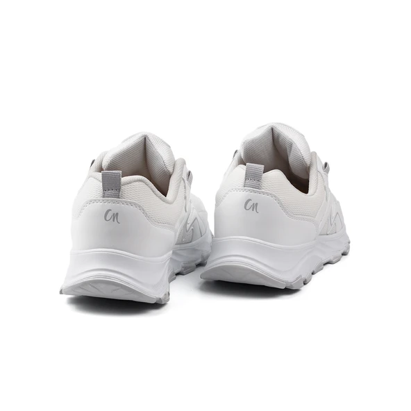 Erkek Beyaz Spor Ayakkabı Rahat Günlük Sneaker Yürüyüş Koşu Hafif Taban Bağcıklı - 4