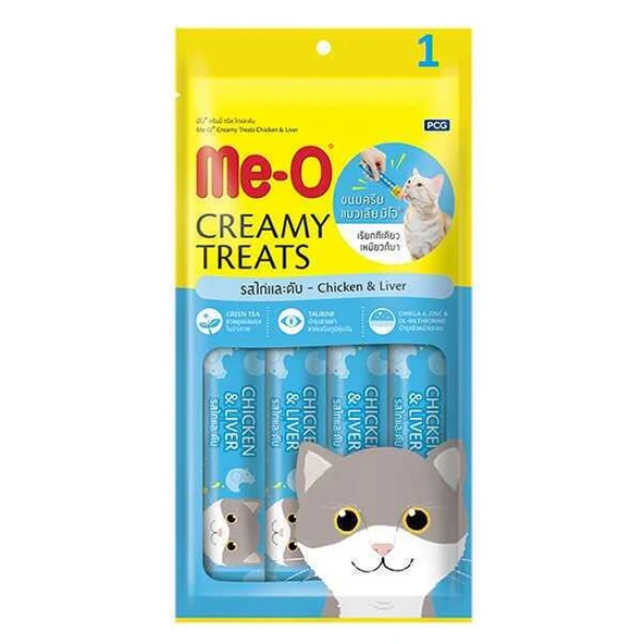 Me-O Creamy 1 Tavuklu Ciğerli Kedi Krema 4x15 Gr ürün görseli 1