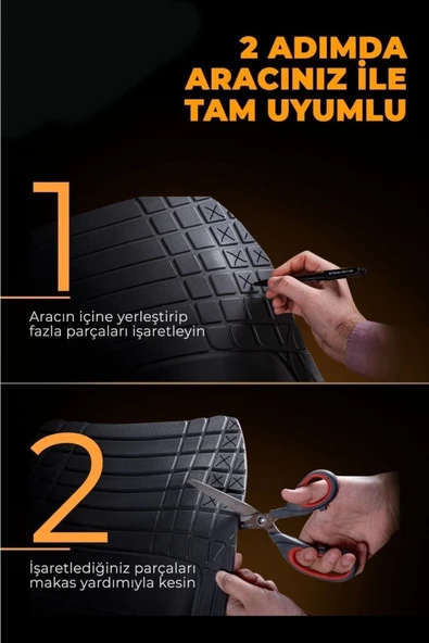 Beka52 Volkswagen Golf 5 2006 4d Uyumlu Havuzlu Yeni Nesil Universal Paspas Krom Gri - Resim 6