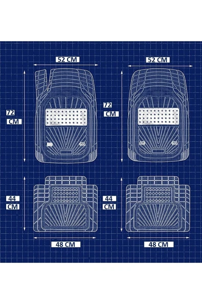 Beka52 Porsche Taycan () 2020 4d Havuzlu Yeni Nesil Universal Paspas Krom Gri - Resim 5